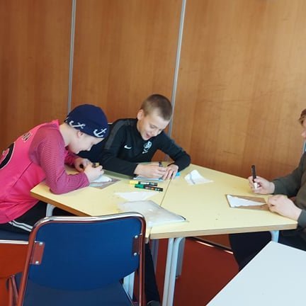 Nemendur að störfum